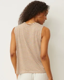 MONROW Stripe Muscle Tank SAHARASTRIPE Online
